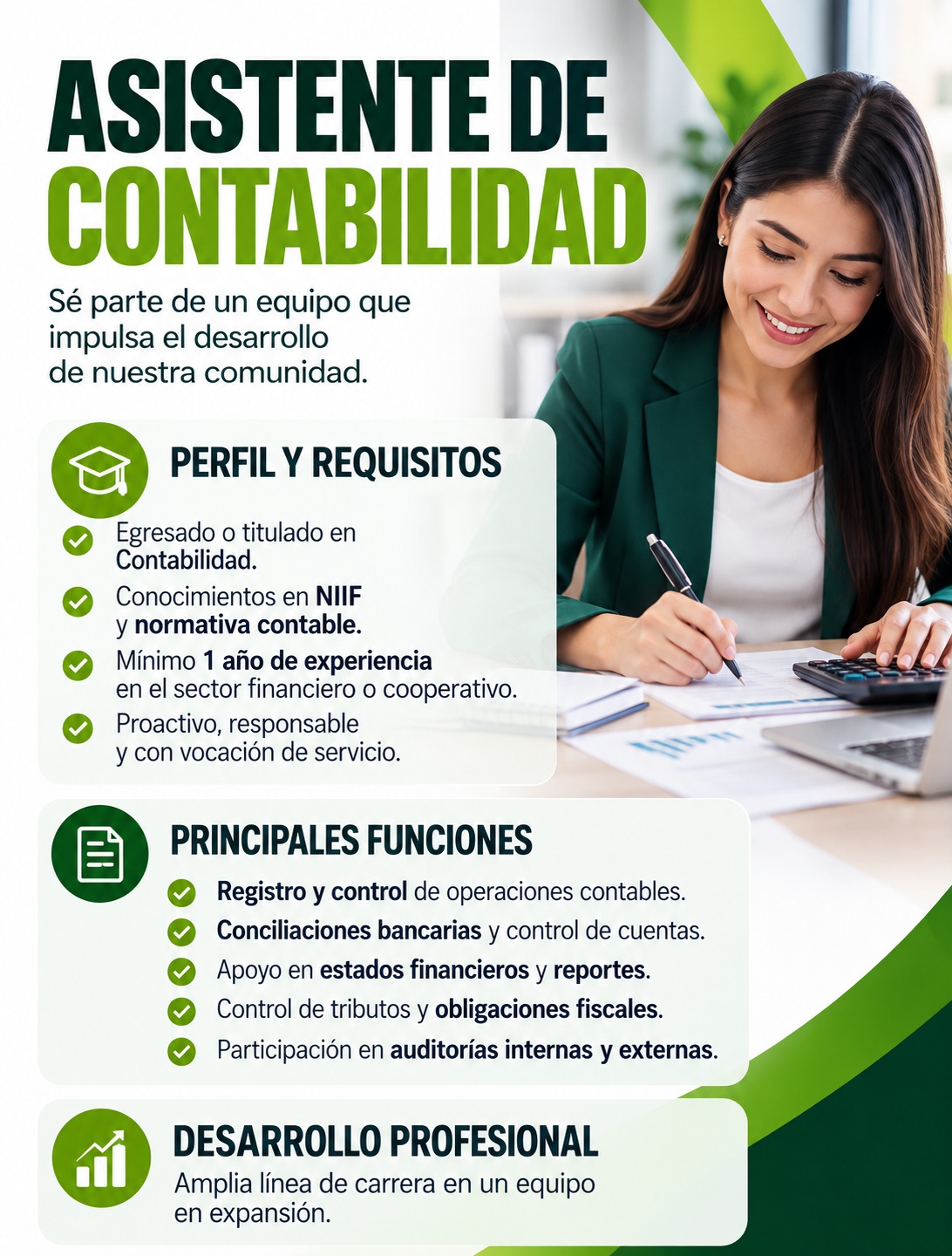 Convocatoria ASISTENTE DE CONTABILIDAD