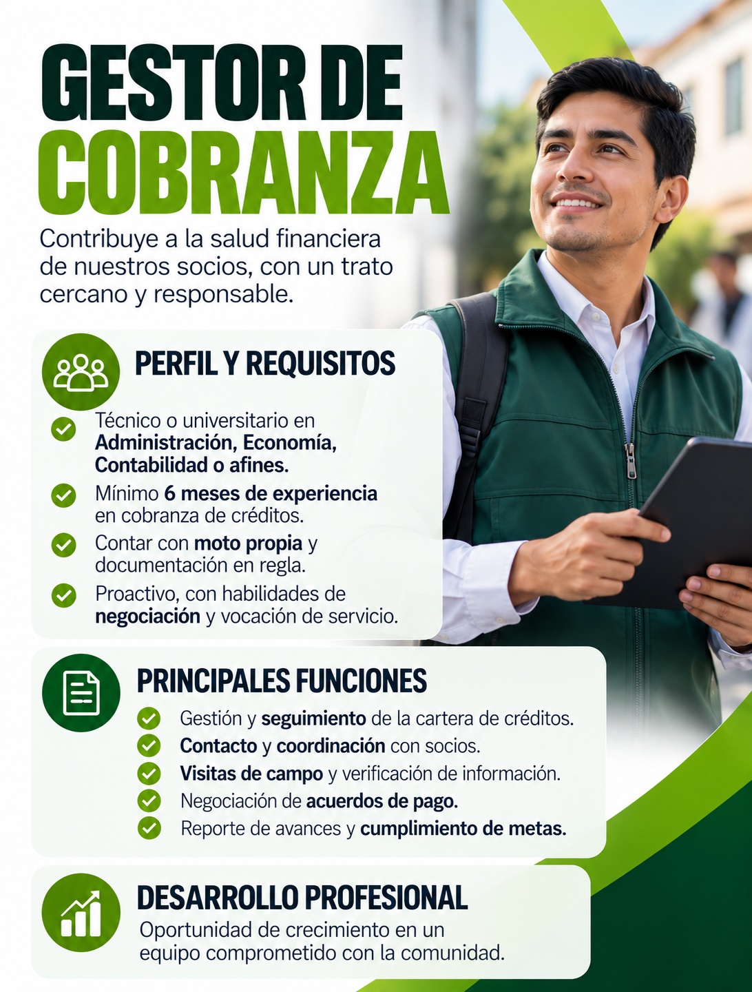 Convocatoria GESTOR DE COBRANZA
